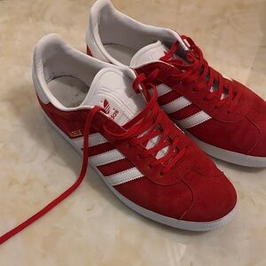 Adidas Gazelle Red and White Shoes